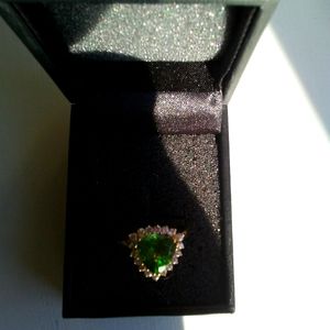 3 ct. Green Apatite 14k Gold Ring